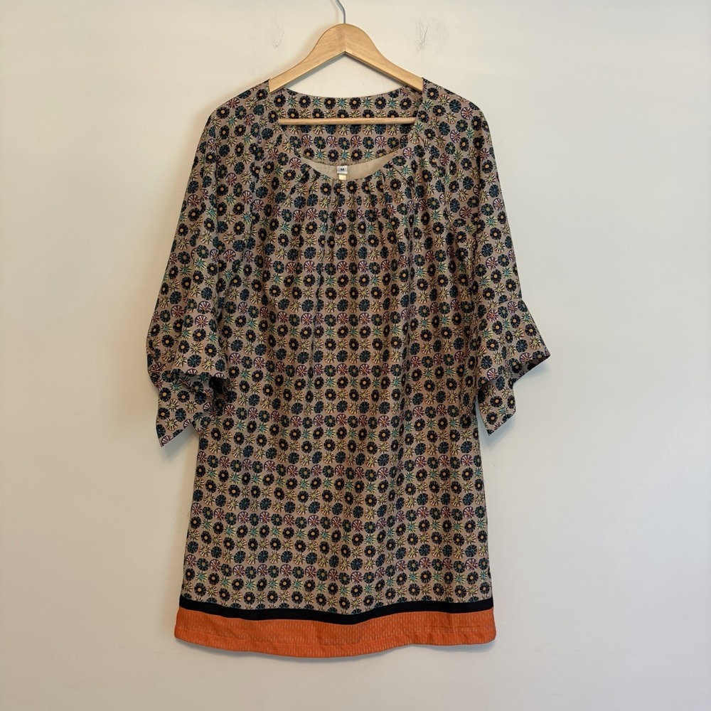 Uncle Frank Medium Patterned Boho Artsy Tunic Dress Liner Floral Geometric